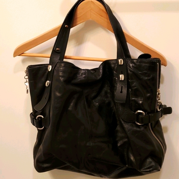 Francesco Biasia 🇮🇹 designer black leather bag